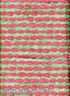 Braemore Fabrics presents Pink Bubbles on Lime Background