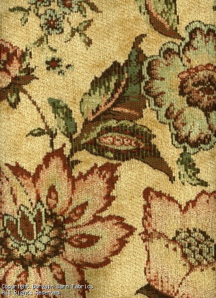 Chenille Gold Floral Pattern